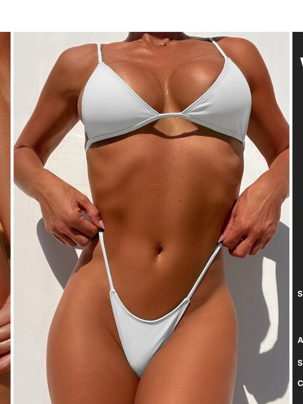 Minimale Animale shimmer White Triangle Bikini Set